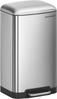 Mülleimer Treteimer 30 L Schwarz-Silbern