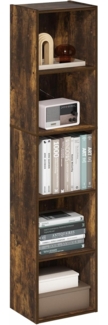 Furinno Pasir 5-stufiges Bücherregal mit offenem Regal, Bernsteinkiefer
