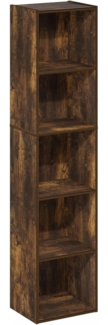 Furinno Pasir 5-stufiges Bücherregal mit offenem Regal, Bernsteinkiefer