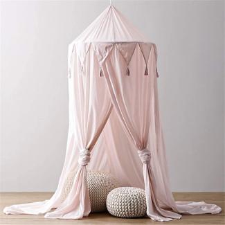 Koomiao Betthimmel für Kinder Baby Baldachin Chiffon Hängende Kuppel Moskitonnetz für Schlafzimmer Kinderzimmer Spielzelte Deko Babybett Insektenschutz (Pink)