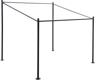 Pergola-Gestell HWC-A22, Anbaupergola Garten Pavillon Terrassenüberdachung Gestänge, Stahl 3x3m