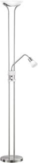 Vornehme 22,5 Watt LED Standleuchte in Nickel matt