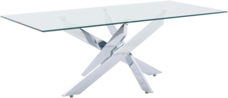 Vente-unique - Couchtisch - Sicherheitsglas & Verchromtes Metall - Transparent - COSIMA