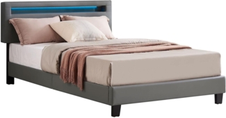 CARO-Möbel Polsterbett CARIBO, Polsterbett 120x200 cm Bett mit Kunstleder & LED Beleuchtung verschied