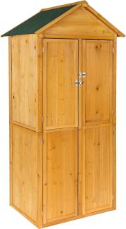 tectake Geräteschrank Gartenschrank mit Satteldach (Bausatz, 1-St, inkl. Schlüssel) aus imprägniertem Nadelholz