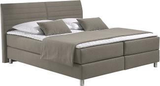 Maintal Boxspringbett Denver, 140 x 200 cm, Strukturstoff, Bonellfederkern Matratze h3, Taupe