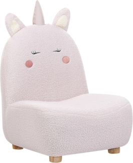 Kindersessel Teddy-Optik pastellrosa Tierform Einhorn LULEA
