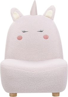 Kindersessel Teddy-Optik pastellrosa Tierform Einhorn LULEA