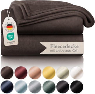 Blumtal Kuscheldecke aus Fleece - hochwertige Decke, Oeko-TEX® Zertifiziert in 270x230 cm, Kuscheldecke flauschig als Sofadecke, Tagesdecke oder Winterdecke, Dunkelbraun