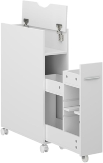 Vicco Badregal Niva, Weiß, 18 x 71.3 cm mit ausziehbarem Fach