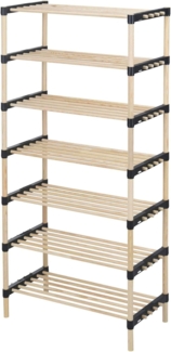 Well Home Schuhregal mit 7 Regalen, Holz und Metall, H. 110 cm