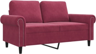 vidaXL 2-Sitzer-Sofa Weinrot 120 cm Samt 359523