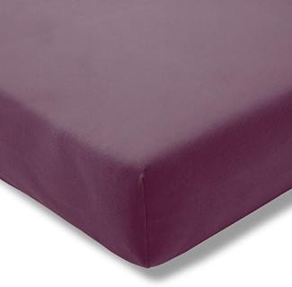 Estella Fein-Jersey Spannbettlaken Spannbetttuch 200 x 200 cm in vielen Farben aubergine