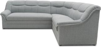 DOMO collection Berlin Ecksofa, Sofa in L-Form, Eckcouch mit Federkern, 205 x 250 x 89 cm, Polsterecke in silber