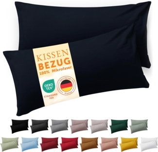 Blumtal Kissenbezüge aus gebürstetem Mikrofaser-Gewebe - Oeko-TEX zert. Kissenbezüge, (2 Stück), mit Reißverschluss oder Verschlusslasche