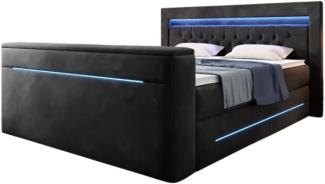 Boxspringbett Neptun mit TV Lift und RGB 200x200 Schwarz H4