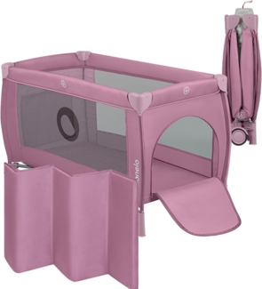 Lionelo Stefi Plus Reisebett bis 15 kg Babybett Kinderreisebett mit Matratze Seitlicher Eingang mit Reißverschluss Hochwertige Schaumstoffmatratze