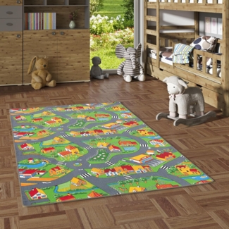 Snapstyle Kinderteppich Kinder Spiel Straßenteppich, Rechteckig, Höhe: 4 mm