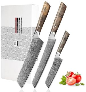 ZAYIKO Damastmesser DAITO PROFI LINE "3er Messer Set" - Ahornholz - VG-10 Stahlkern