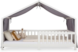 IDIMEX Betthimmel LIAN, Betthimmel Hausbett Deko, Musselin Baldachin aus 100% Baumwolle grau