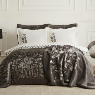 Karaca Bettwäsche Karaca Home Gardenia 8-teiliges Hochzeitsset Bettbezug Set Anthrazit