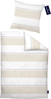 Daniel Hechter Bettwäsche Renforce 0041302 QUERSTREIFEN, kitt, 1x 135x200 cm + 1x 80x80 cm