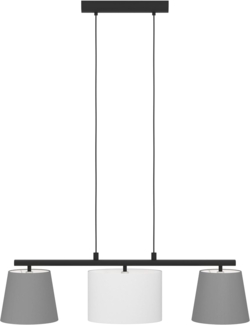 Eglo 98587 Pendelleuchte ALMEIDA 1 schwarz grau, weiß E14 3X25W L:86cm B:25,5cm H:110cm dimmbar