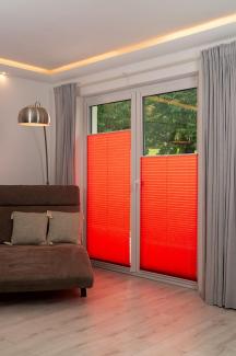 K-home 950630-20 Klemmfix-Plissee, Rot, 45x130 cm