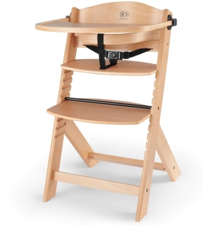 Kinderkraft Kinderhochstuhl aus Holz ENOCK 3 in 1, Niedriger Stuhl, Babystuhl, Abnehmbare Schutzbügel und Gurt, Rückenlehnenverstellung, ab 6 Monaten bis 10 Jahre, Holz