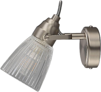 Lindby Wandleuchte Kara, Glas Alu IP44, 1 x 3 W LED