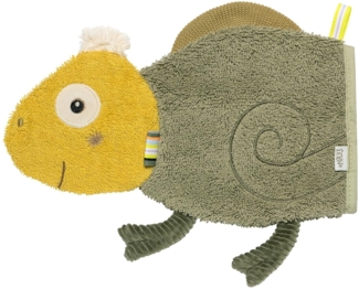 Fehn Waschhandschuh Chamäleon – Waschlappen mit Tiermotiv für fröhlichen Badespaß – saugstark & kuschelweich – für Babys und Kinder ab 0+ Monaten