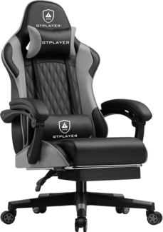 GTPLAYER Gaming-Stuhl Bürostuhl mit Doppelrückenlehne, Zweckmäßig für Winter und Sommer, mit Fußstütze abnehmbarem Bezug und Lendenwirbelstütze