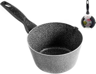 Home Stone Kasserolle Konisch Antihaft, mit Griff, Stein, Anthrazit-Grau, 16 cm