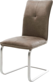 Freischwinger Maddy-Flex Mikrofaser Taupe Vintage Freischwinger flach Edelstahl