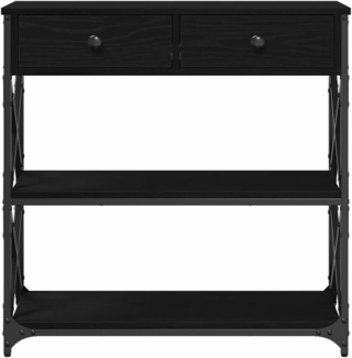 vidaXL Konsole Tisch mit Regal Schwarz Eichen-Optik 75 x 28 x 75 cm 863537