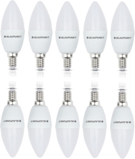 Blaupunkt LED E14 Birne – Kerze – LED-Leuchtmittel – Raumbeleuchtung – 7W – Ersatz für 50W Glühbirne – Warmweiß 2700K – 640 Lumen – Energie- und Kostensparendes Licht – Led Lampen – 10-er Pack
