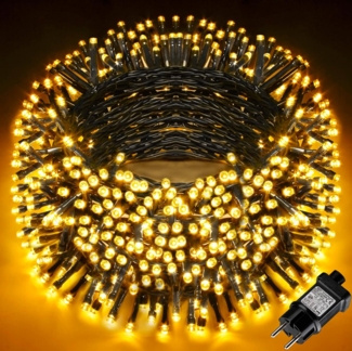 LEDYA LED Lichterkette Außen, 30M 300LED lichterkette Strom mit 8 Leuchtmodis, IP44 Wasserdicht Weihnachtsbeleuchtung innen für Balkon, Garten, Terrasse, Hochzeit, Party, Tannenbaum Deko, Warmweiß