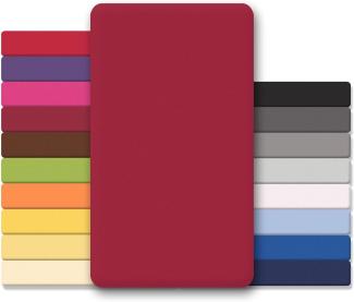 CelinaTex Jersey Topper Spannbettlaken Lucina Doppelpack 180x200-200x200cm Bordeaux rot 100% Baumwolle gekämmt bis 12cm Matratzenhöhe Oeko-TEX