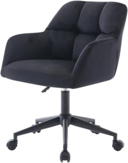 Vente-unique - Bürostuhl höhenverstellbar - Samt - Schwarz - PEGA von Pascal Morabito