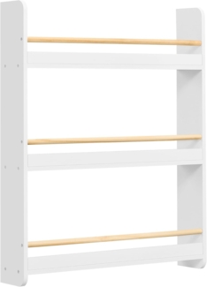 SONGMICS Bücherregal Kinder, Kinderregal mit 3 Ebenen, Spielzeugregal, Wandregal, für Kinderzimmer, Spielzimmer, weiß-naturfarben
