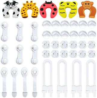 Baby Sicherheits Set,Steckdosen Kindersicherung,Kindersicherung Set Baby,Kindersicherung Fenster,Sicherheitsschlösser für die Schublade,Sicherheitsschutz Baby,Sicherheit Kinder Schrank