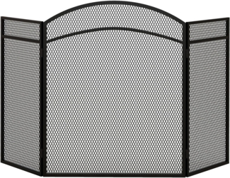 HOMCOM Kamingitter Klappbares Kaminschutzgitter mit 3 Paneelen (Ofenschutzgitter, 1-tlg, Funkenschutzgitter), für Wohnzimmer, Metall, 96x60 cm, Schwarz