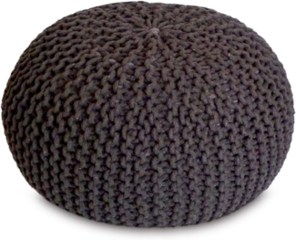 Amagohome Sitzhocker Sitzpouf Strickhocker Pouf Ø45 H30cm Bodenkissen Indoor Baumwolle recy