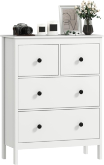 HOMCOM Kommode Sideboard mit 4 Schubladen Moderner Aufbewahrungsschrank (Schubladenschrank, 1 St, Sideboard), für Wohnzimmer Schlafzimmer Flur 74 x 35 x 97 cm Weiß