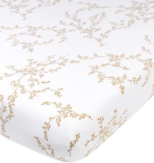 Meyco Branches Spannbettlaken Sand 70x140/150 cm