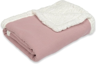 ULLENBOOM Babydecke für den Winter, 70x100 cm, Rosa (Made in EU) - Aus Baumwolle & flauschigem Teddy Fleece (OEKO-TEX Standard), ideal als Neugeborenen Deckchen, Kinderwagendecke oder Kuscheldecke