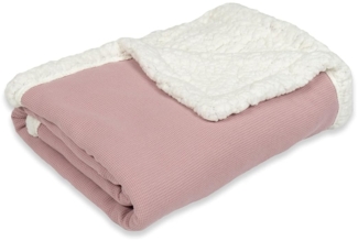 ULLENBOOM Babydecke für den Winter, 70x100 cm, Rosa (Made in EU) - Aus Baumwolle & flauschigem Teddy Fleece (OEKO-TEX Standard), ideal als Neugeborenen Deckchen, Kinderwagendecke oder Kuscheldecke
