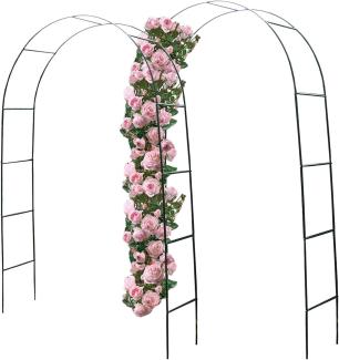 2'er Set Rosenbögen 240x140x36cm Metall Pergola Rankhilfe Rankgitter