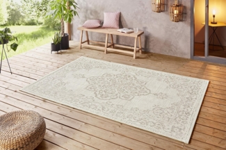 In- & Outdoor Teppich Tilos Creme Beige - 200x290x0,8cm