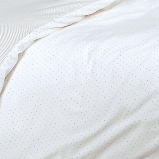 Janine Feinbiber Bettwäsche 2 teilig Bettbezug 155x220 cm Kopfkissenbezug 80x80 cm Davos 6505-08 opalgrau